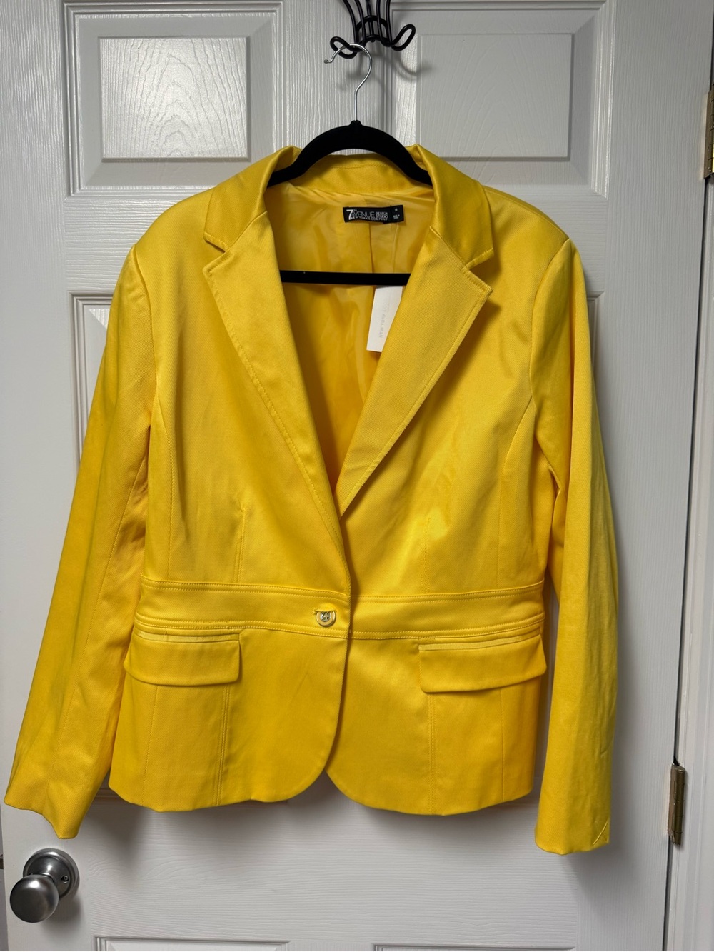 Zara Yellow Single-Button Tailored Blazer